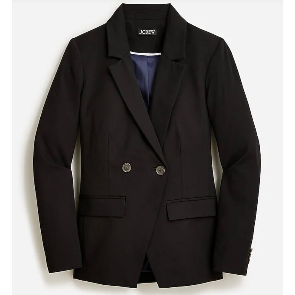 J.Crew $248 Petite Devon Blazer Bi-Stretch Cotton Blend Black Size P6 BP413